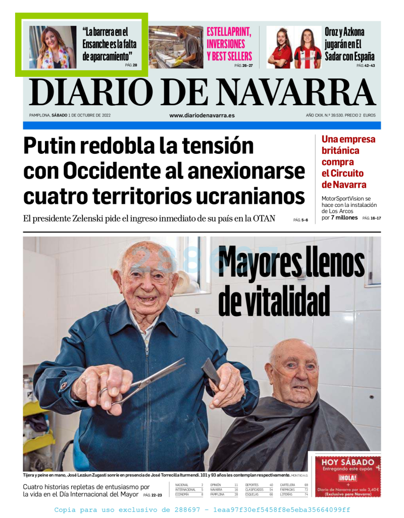 Portada Diario de Navarra